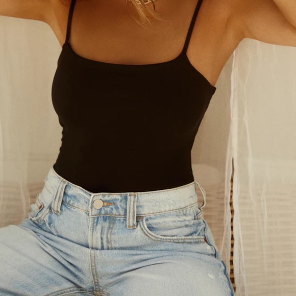 Abercrombie & Fitch Tops - Abercrombie & Fitch Black Spaghetti Strap Scoop Back Bodysuit